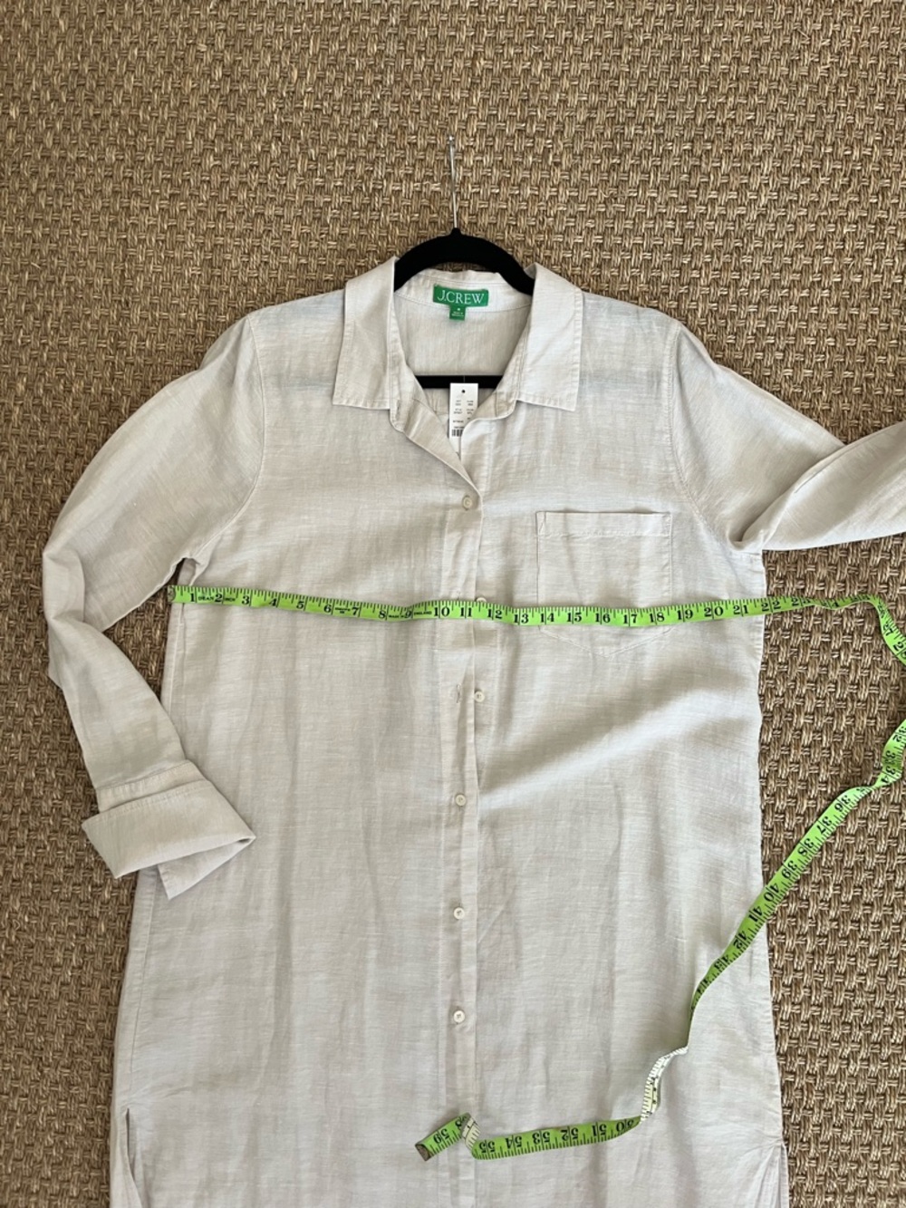 NWT J. Crew Linen and Cotton Blend Lightweight Button-Front Shirt Dress - Picture 8 of 11